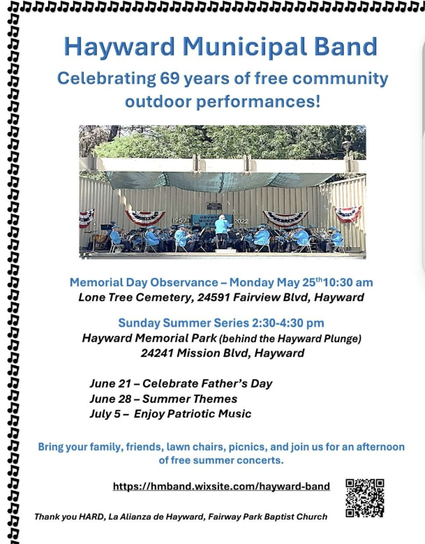 Hayward Municipal Band Summer Series at Hayward Memorial Park