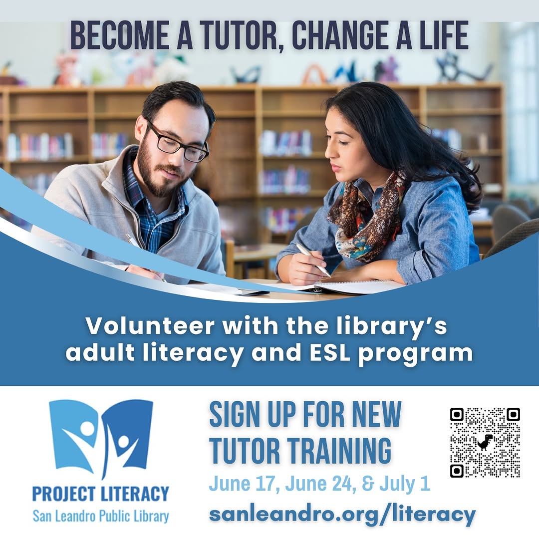 Volunteer at the library and make a difference in someone’s life! Tutors help... at San Leandro Main Library